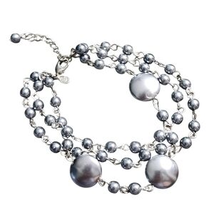 Premier Designs Marina Silvertone Faux Pearl Bracelet